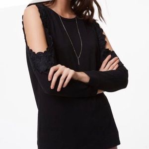 Loft black cold shoulder sweat shirt